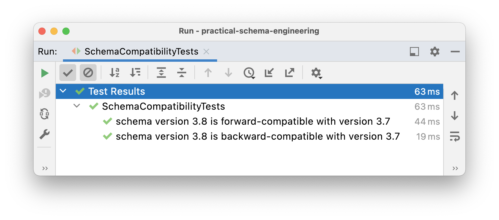 schema compatibility test execution